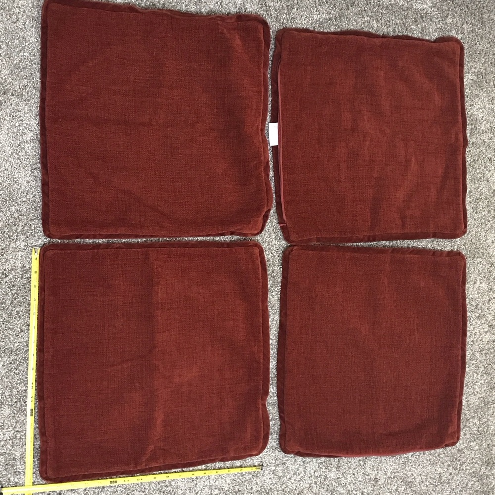 Set of Four Restoration Hardware Burgundy Pillow Covers